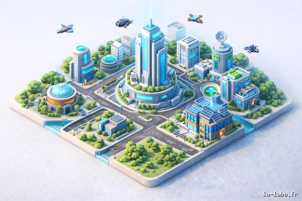 9️⃣ Style Isométrique (jeu / data / ville)